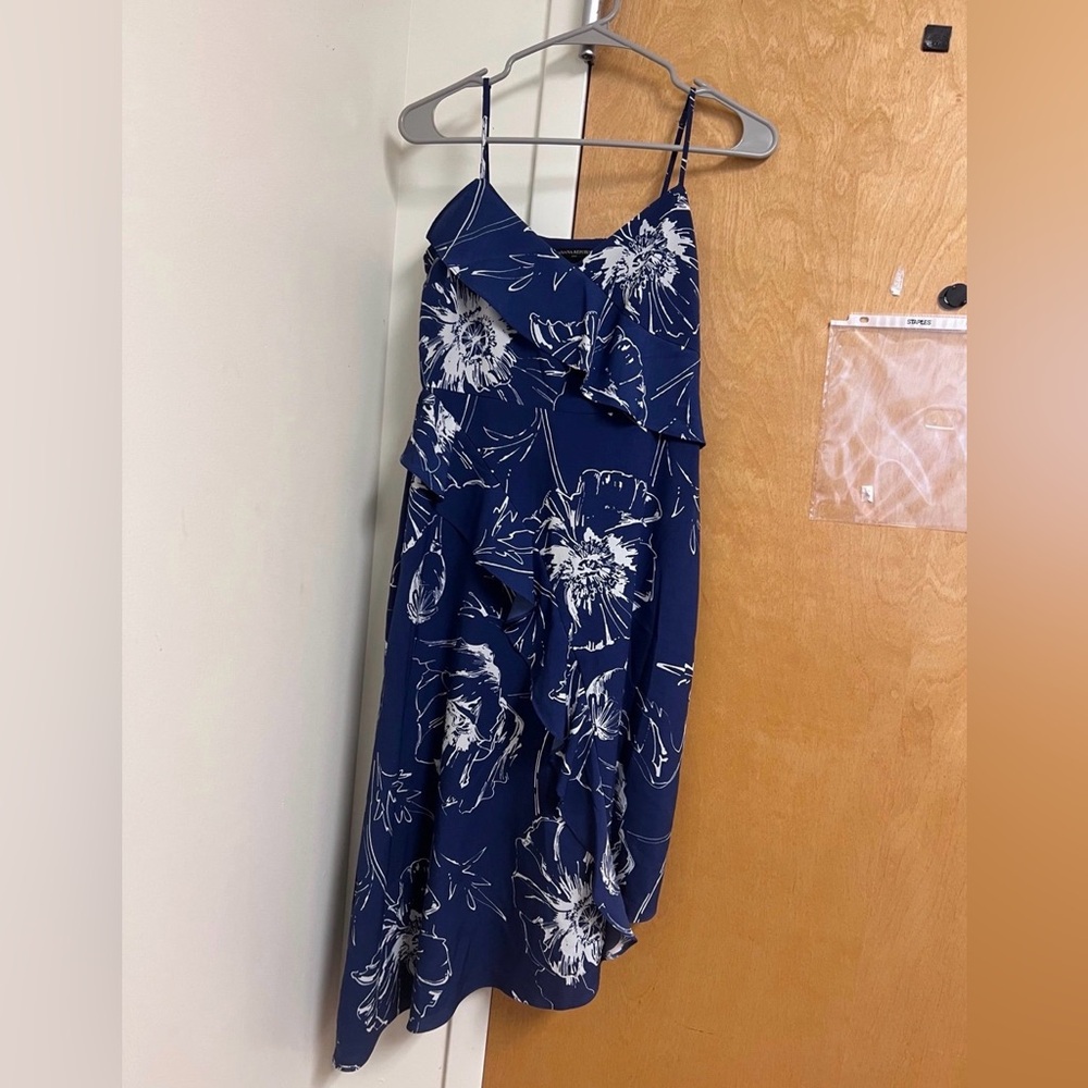 Banana Republic Asymmetrical Navy Floral Dress